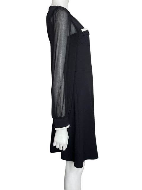 Vestido Karl Lagerfeld Manga larga Midi Negro - Talla 4