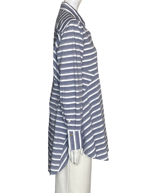 Blusa Donna Karan de Algodón Rayas Manga larga Gris - Talla M