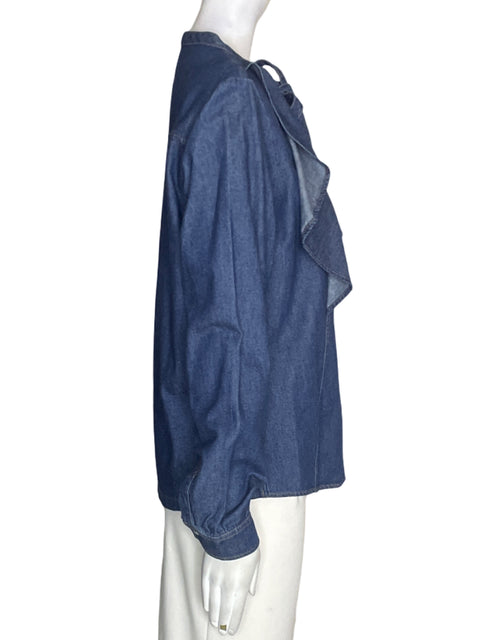 Blusa Max&co de Algodón Ruchas Manga larga Azul - Talla 8