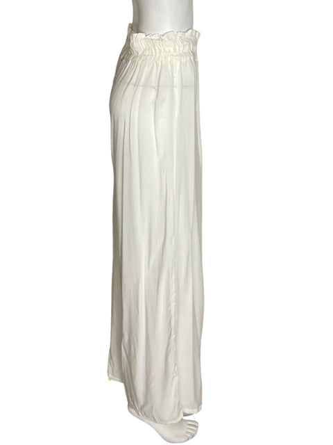 Pantalón Touché Elastico Palazo Blanco - Talla M