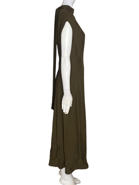 Vestido Zara Sin mangas Maxi Verde - Talla M