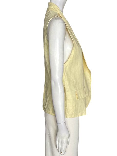 Chaleco Tennis de Lino Abierto Sin mangas Amarillo - Talla XS