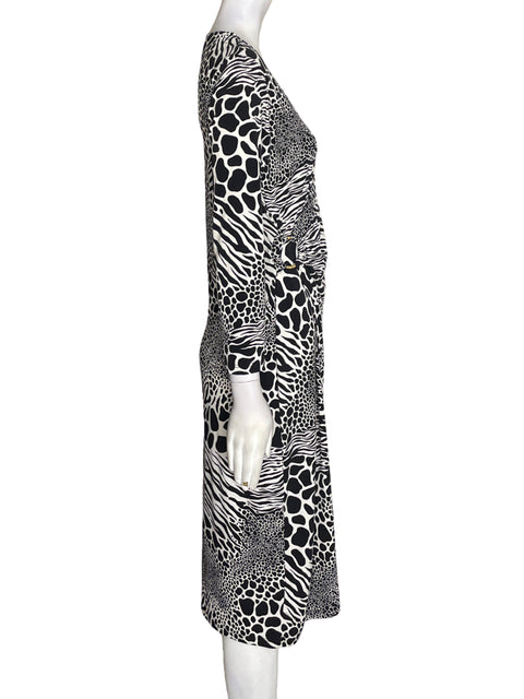 Vestido Michael Kors Animal print Manga larga Negro - Talla M
