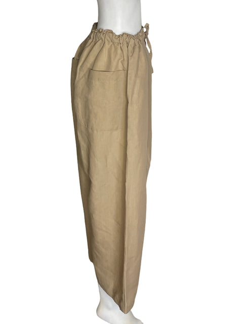 Pantalón Tesoro Tps Recto Wide leg Beige - Talla S