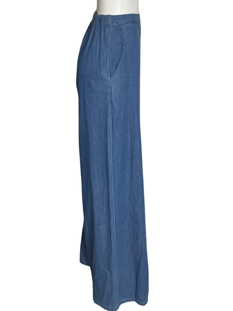Pantalón Sadie & Sage de Algodón Recto Palazo Azul - Talla L