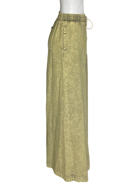 Pantalón Ee:some de Algodón Elastico Recto Verde - Talla L