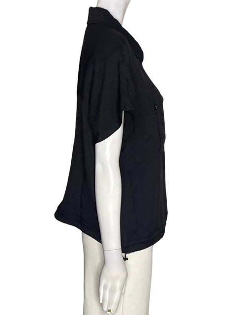 Blusa Dkny Bolsillo Botones Negro - Talla M