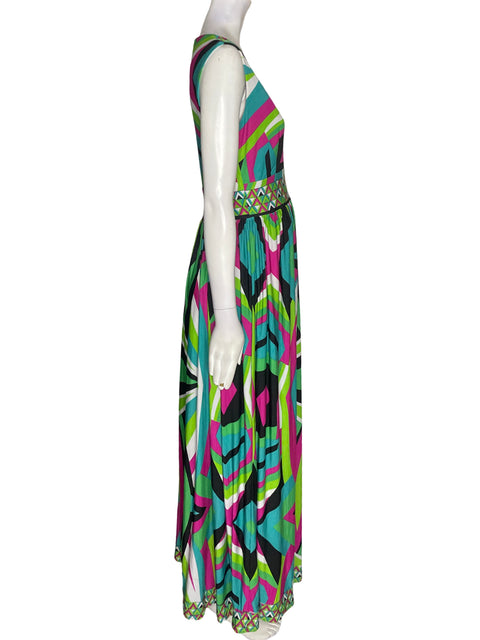Vestido Va Va Voom Estampado Maxi Verde - Talla S
