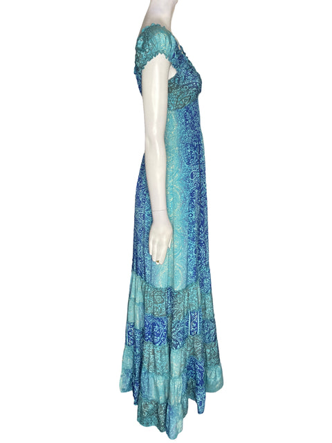 Vestido Sudán Elastico Maxi Azul - Talla S