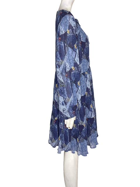Vestido Desigual Manga larga Suelto Azul - Talla XL