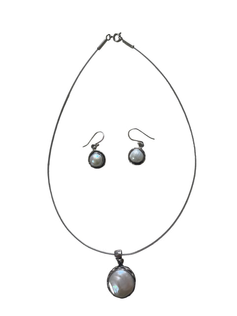 Set Tesoro Tps Perla Mabe Plateado - Talla U