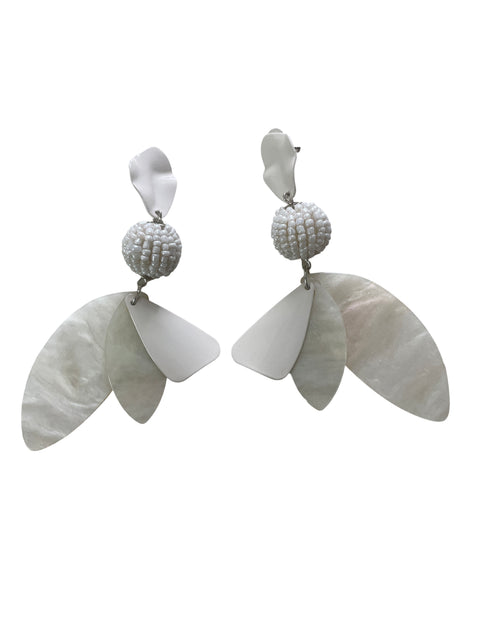 Arete Tesoro Tps Lagrima Conchas Blanco - Talla U