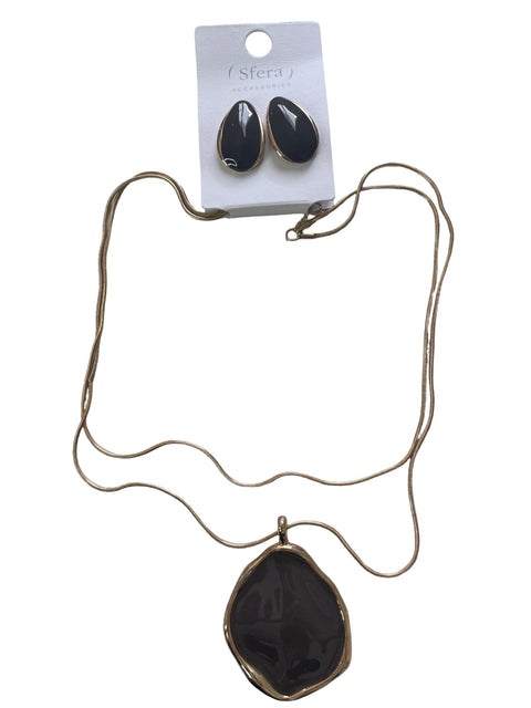 Set Sfera Collar Aretes Marrón - Talla U