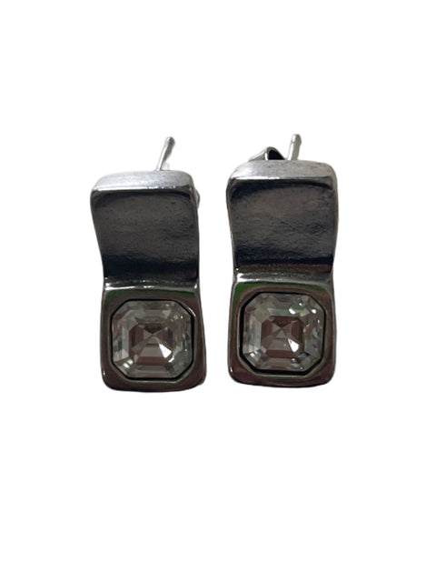 Arete Tesoro Tps De pin Cristal Plateado - Talla U