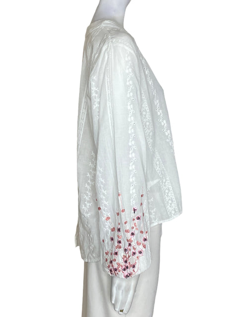 Blusa Tesoro Tps Cuello v Bordado Blanco - Talla XL