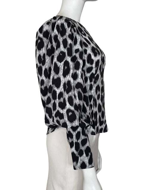 Blusa Ina Estampado Mangas abullonadas Negro - Talla S