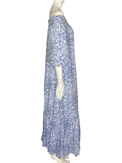 Vestido Robert Louis Maxi Outshoulders Azul - Talla M