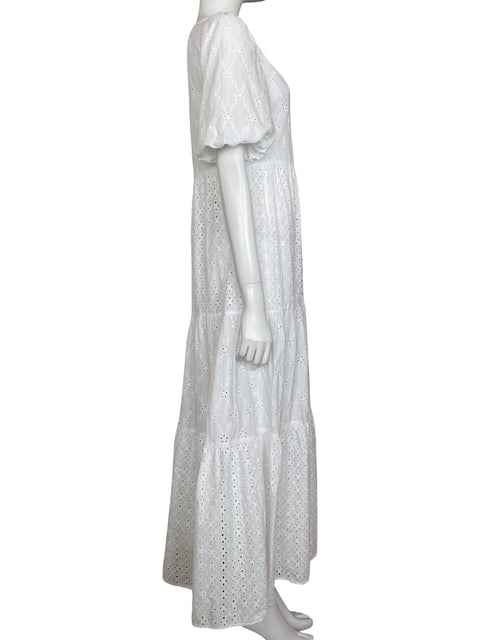Vestido Everbelle de Algodón Encaje Mangas abullonadas Blanco - Talla 8