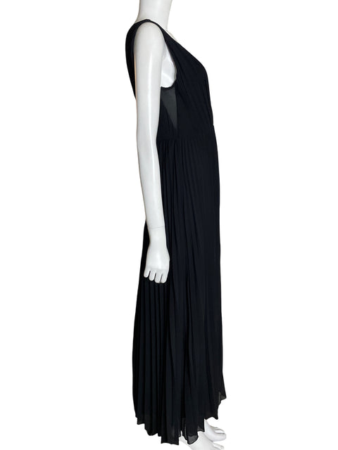 Vestido Muse Plisado Cuello v Negro - Talla S