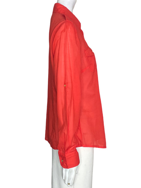 Camisa Tory Burch de Algodón Manga larga Botones Naranja - Talla 8