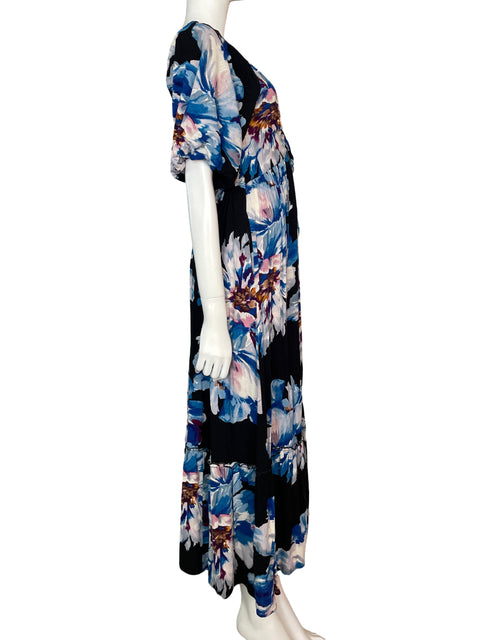 Vestido White Closet Estampado Mangas abullonadas Azul - Talla S