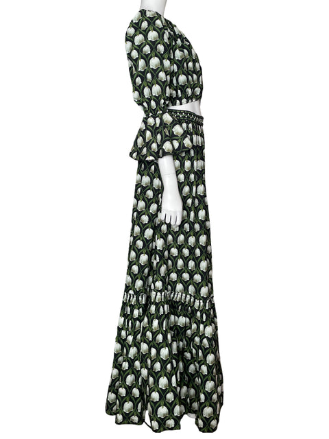 Conjunto Agua Bendita Estampado Maxi Verde - Talla M