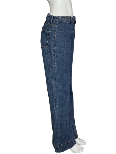 Pantalón Zara de Algodón Recto Azul - Talla 40