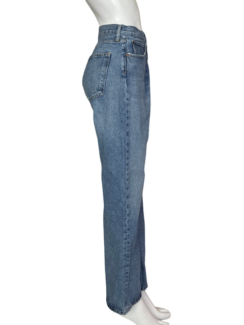 Pantalón Agolde de Algodón Recto Wide-leg Azul - Talla 29