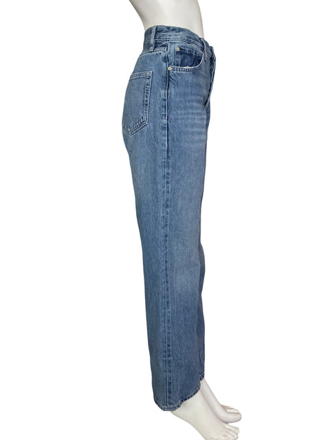 Pantalón Massimo Dutti de Algodón Recto Wide-leg Azul - Talla 40