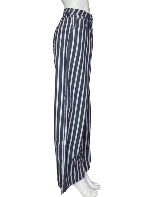 Pantalón Zara Estampado Wide-leg Gris - Talla 8