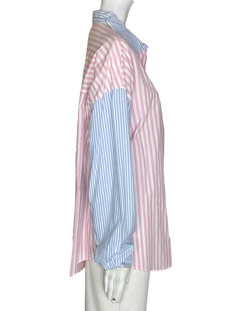 Camisa Aeropostale de Algodón Rayas Manga larga Rosado - Talla L
