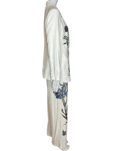 Conjunto Moft Pantalón/blazer Palazo Blanco - Talla S