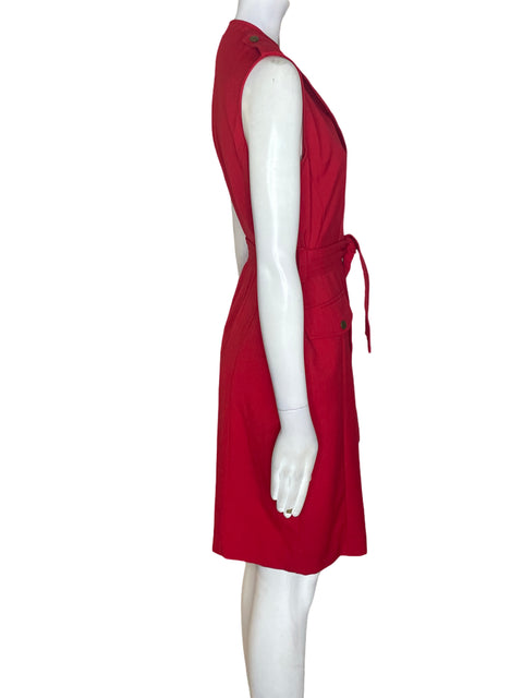 Vestido Sharagano Sin mangas Zipper Rojo - Talla 4