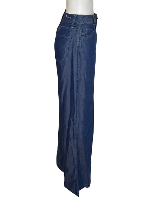 Pantalón Studio F Recto Palazo Azul - Talla 6