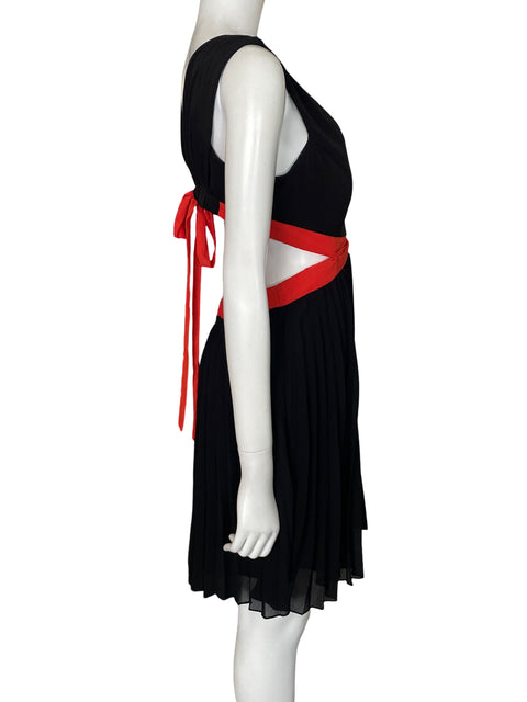 Vestido City Studio Plisado Cuello v Negro - Talla L