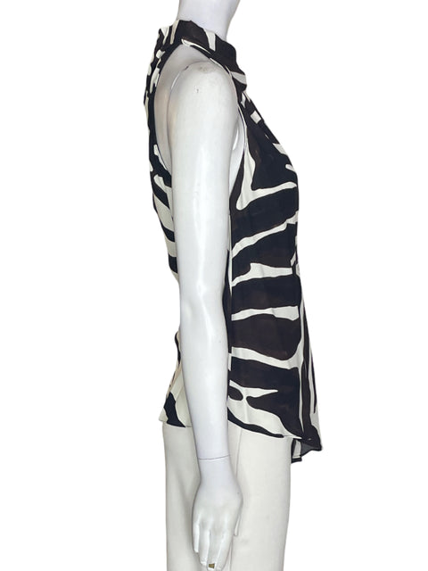 Blusa Zara de Viscosa Animal print Asimétrico Marrón - Talla XS