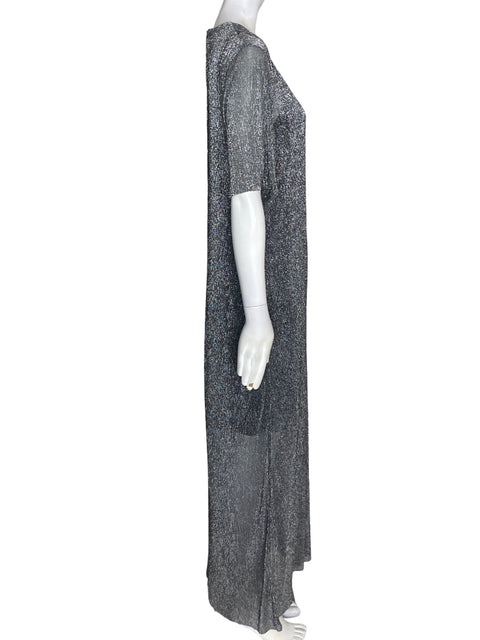 Vestido Mango Brillo Maxi Gris - Talla XL