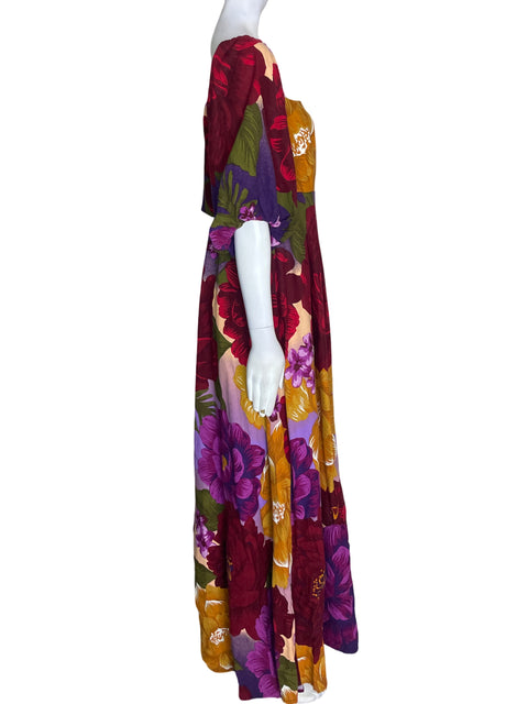 Vestido Farm Estampado Abullonado Rojo - Talla XL