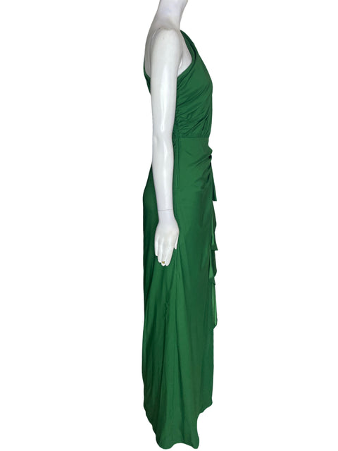 Vestido De Fiesta Tadashi Shoji Oneshoulder Asimétrico Verde - Talla 4
