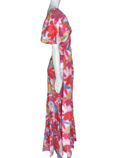 Vestido Andrea rossi Abullonado Maxi Rosado - Talla S