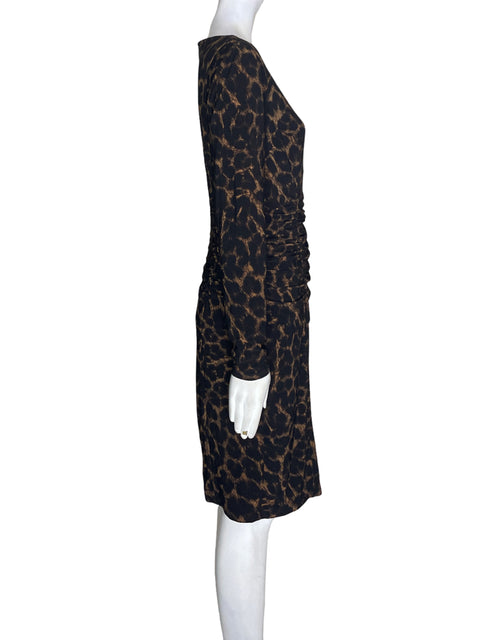 Vestido Ralph Lauren Manga larga Animal print Marrón - Talla 10