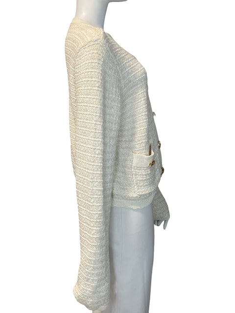 Chaqueta Jessica Simpson de Algodón Texturizado Botones Beige - Talla XL