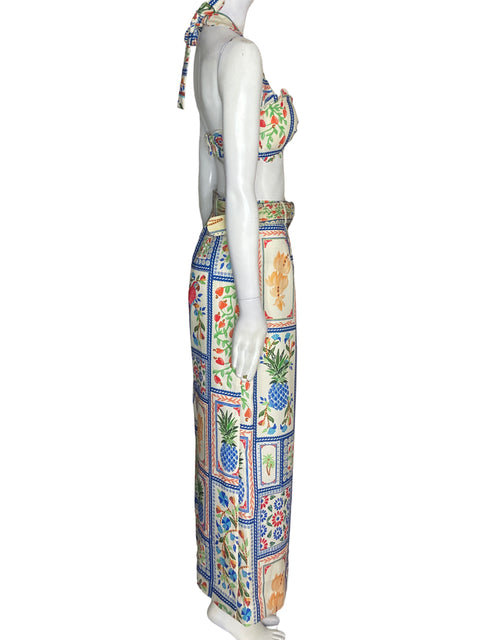 Conjunto Blithe Estampado Palazo Azul - Talla S