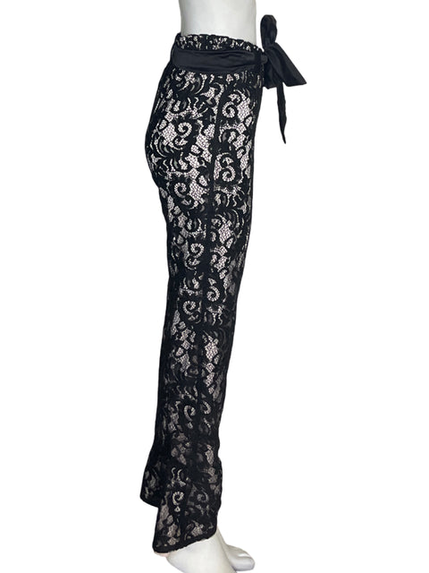 Pantalón Sandra Pratto Encaje Fajon Negro - Talla 6