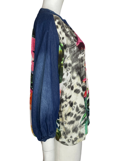 Blusa Desigual Estampado Manga larga Azul - Talla XL