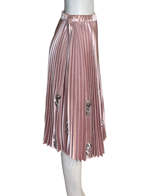 Falda Beulah Plisado Apliques Rosado - Talla M
