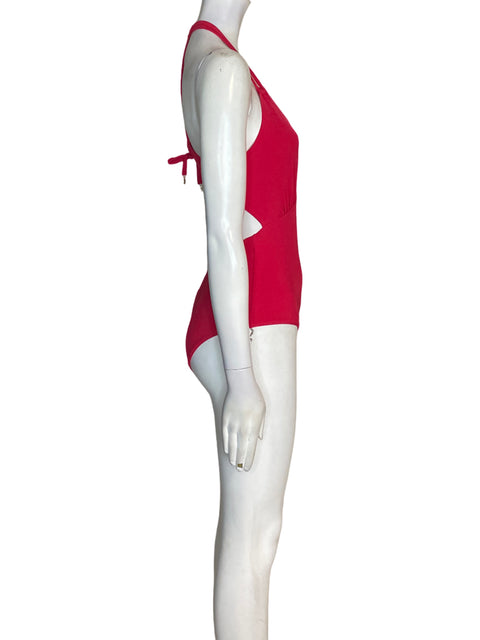 Traje De Baño Onda de mar Enterizo Tiras Rojo - Talla XS