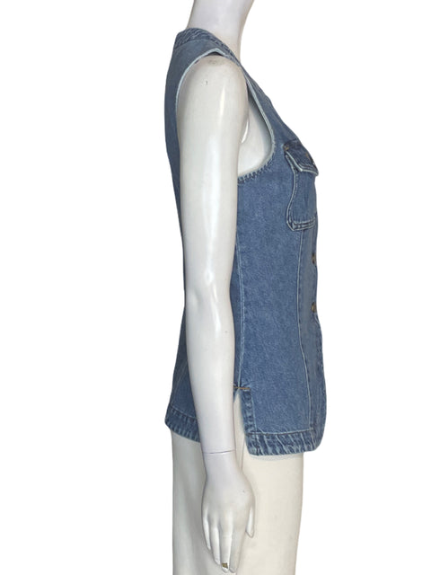 Chaleco Madewell de Algodón Sin mangas Botones Azul - Talla 0