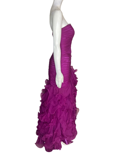 Vestido De Fiesta Tesoro TPS Pedreria Apliques Morado - Talla S