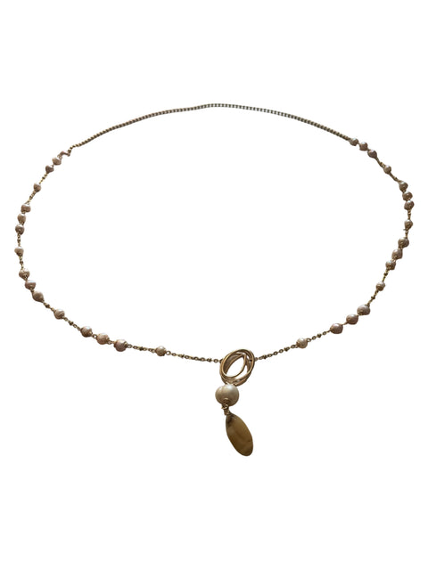 Collar Tesoro TPS Cuentas doradas Argollas metalicas Dorado - Talla U